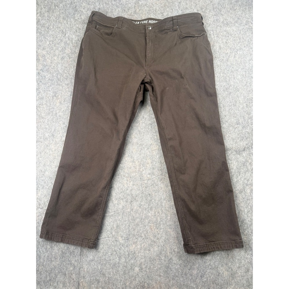 Duluth Trading Co Flex Fire Hose Relaxed Fit Pants Mens 42x30 Brown Work Canvas